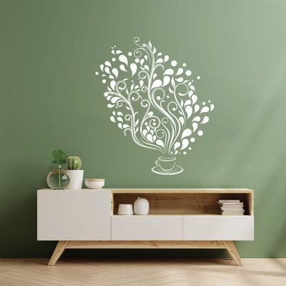 Wall Decals Pvc Cup Coffee Cafe Tea Kitchen Bar Restaurant Glass Stickers