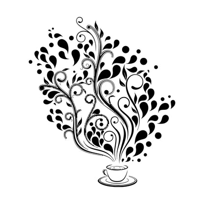 Wall Decals Pvc Cup Coffee Cafe Tea Kitchen Bar Restaurant Glass Stickers