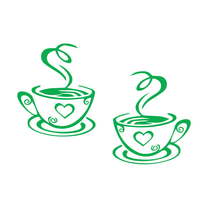 Wall Decals Paster Paper Cup Love Kitchen Coffee Cafe Tattoo Culture