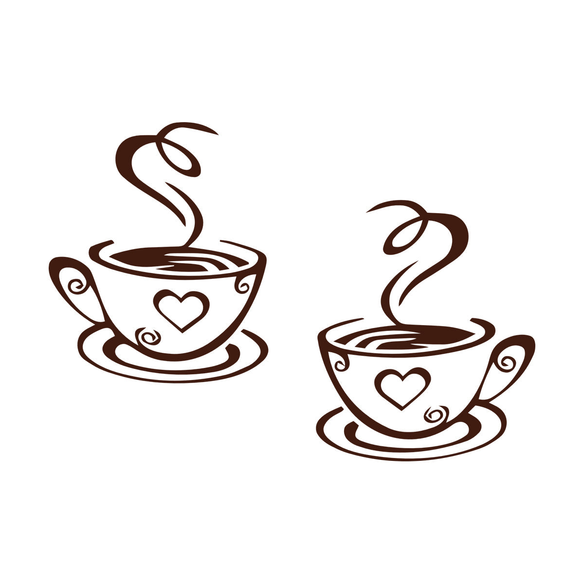 Wall Decals Paster Paper Cup Love Kitchen Coffee Cafe Tattoo Culture