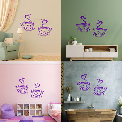 Wall Decals Paster Paper Cup Love Kitchen Coffee Cafe Tattoo Culture