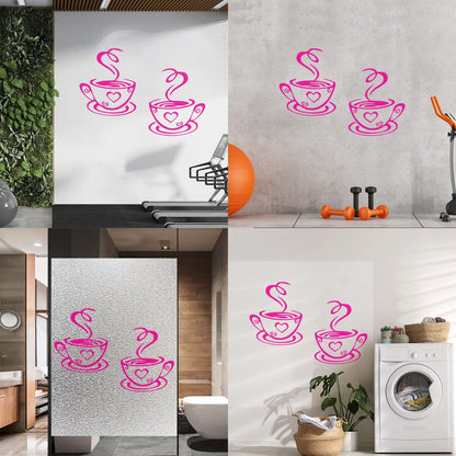 Wall Decals Paster Paper Cup Love Kitchen Coffee Cafe Tattoo Culture