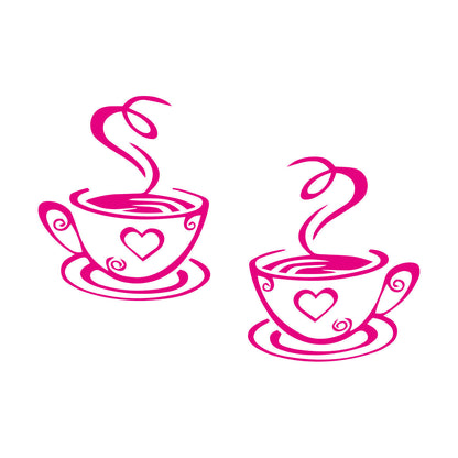 Wall Decals Paster Paper Cup Love Kitchen Coffee Cafe Tattoo Culture