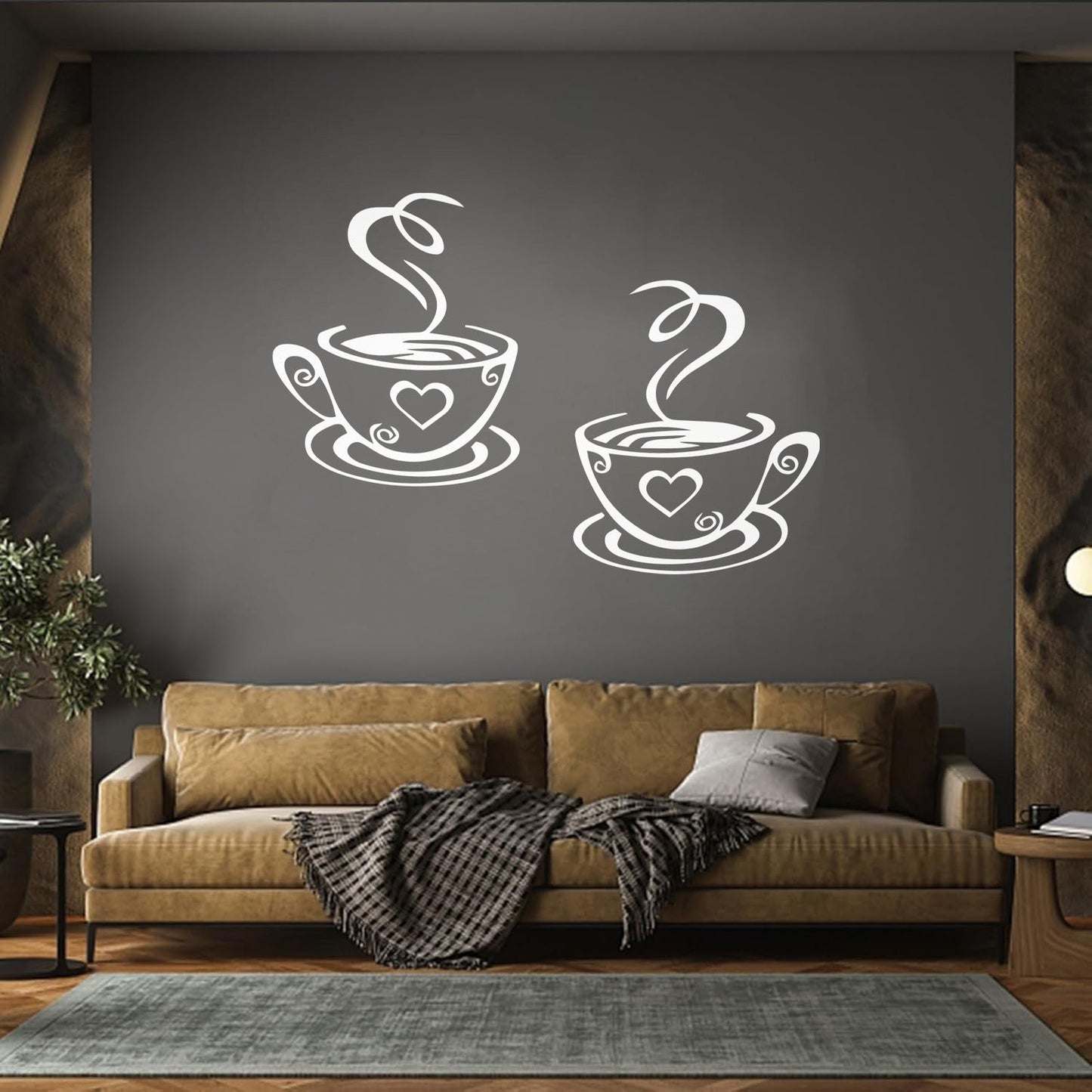 Wall Decals Paster Paper Cup Love Kitchen Coffee Cafe Tattoo Culture