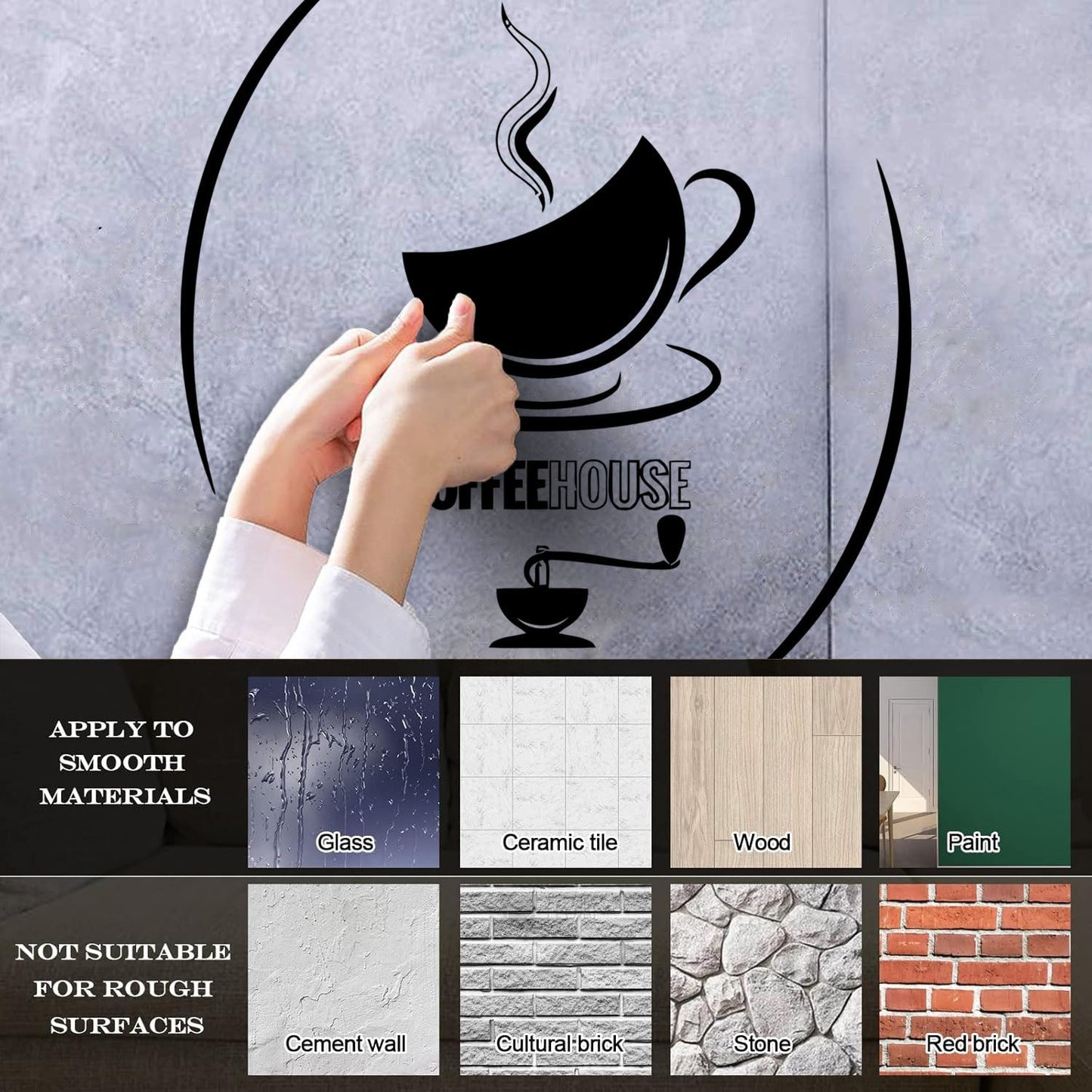 Wall Decals Cup Of Tea Coffeehouse Hot Drinks Kitchen Cafe Self Adhesive