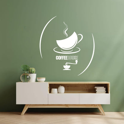 Wall Decals Cup Of Tea Coffeehouse Hot Drinks Kitchen Cafe Self Adhesive