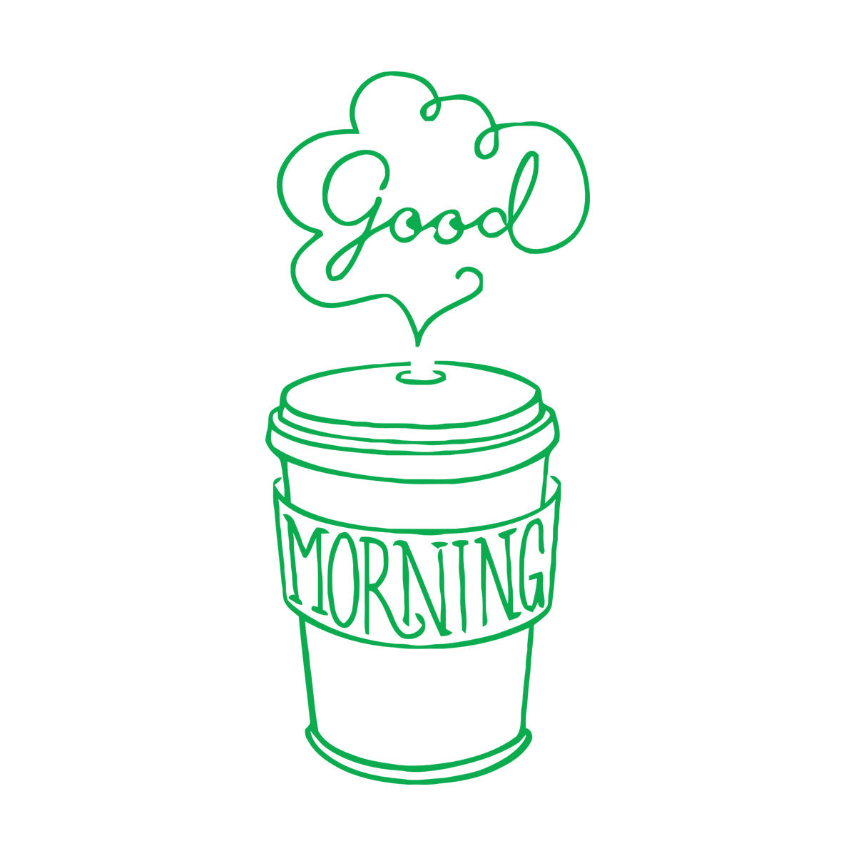 Engraving Decals Good Morning Word Inscription Cup Coffee Multi Color Selection