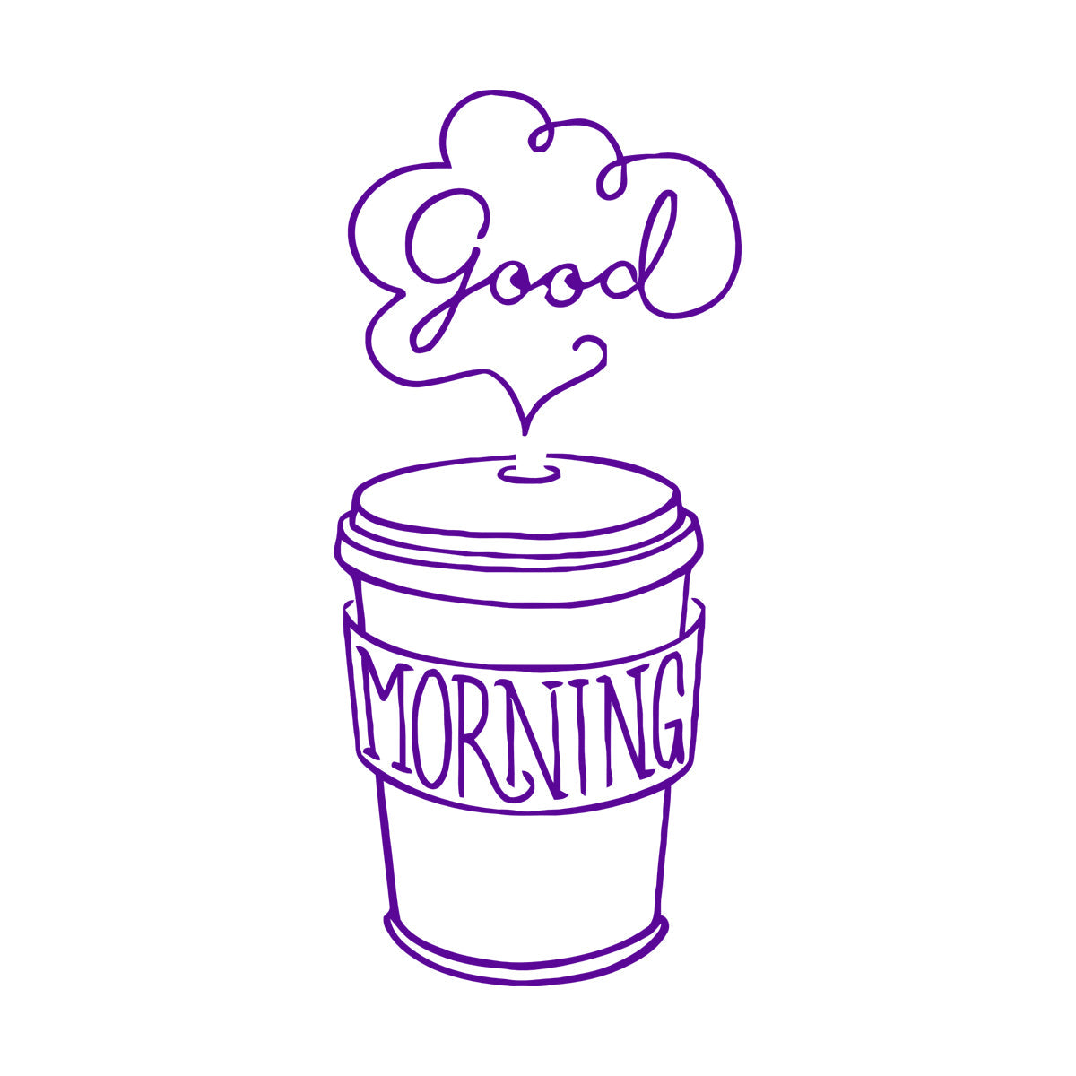 Engraving Decals Good Morning Word Inscription Cup Coffee Multi Color Selection