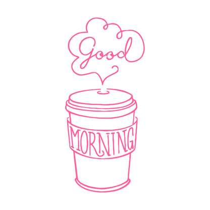 Engraving Decals Good Morning Word Inscription Cup Coffee Multi Color Selection