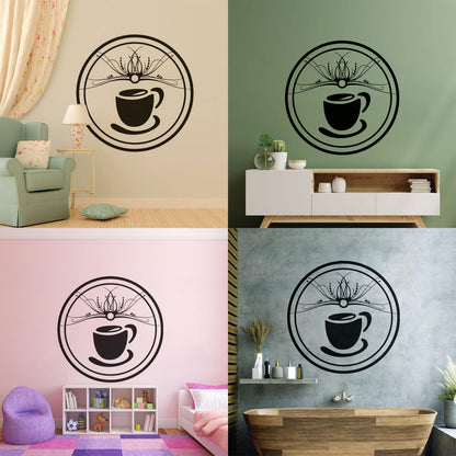 Wall Vinyl Sticker Decor Pattern Coffee Cup Tae Kitchen Art Mural Painting