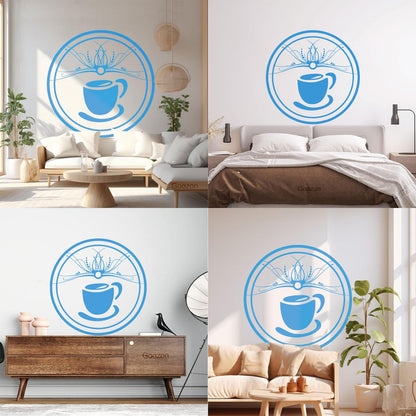 Wall Vinyl Sticker Decor Pattern Coffee Cup Tae Kitchen Art Mural Painting