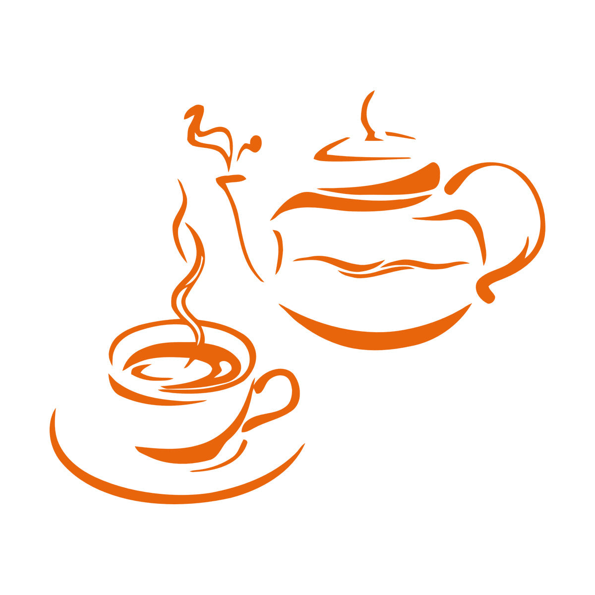 Lettering Decals Kitchen Tea Coffee Kettle Cup Restaurant Art Decoration