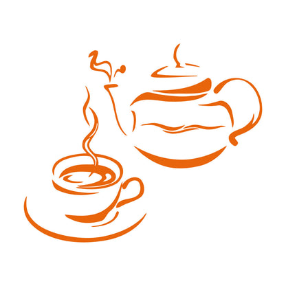 Lettering Decals Kitchen Tea Coffee Kettle Cup Restaurant Art Decoration