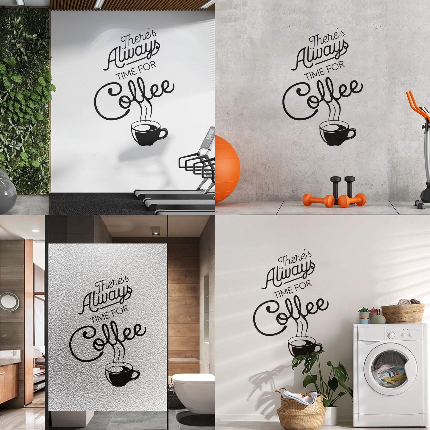 Wall Vinyl Sticker Decor Time Coffee Words Quotes Coffee Shop Multi Color Selection