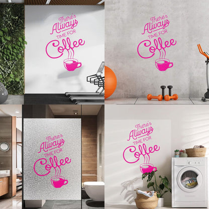 Wall Vinyl Sticker Decor Time Coffee Words Quotes Coffee Shop Multi Color Selection