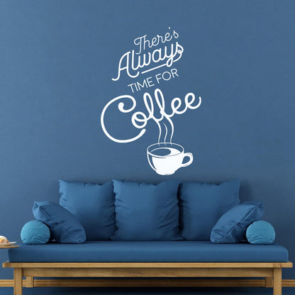 Wall Vinyl Sticker Decor Time Coffee Words Quotes Coffee Shop Multi Color Selection