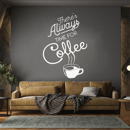Wall Vinyl Sticker Decor Time Coffee Words Quotes Coffee Shop Multi Color Selection