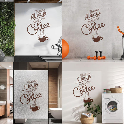 Wall Vinyl Sticker Decor Time Coffee Words Quotes Coffee Shop Multi Color Selection