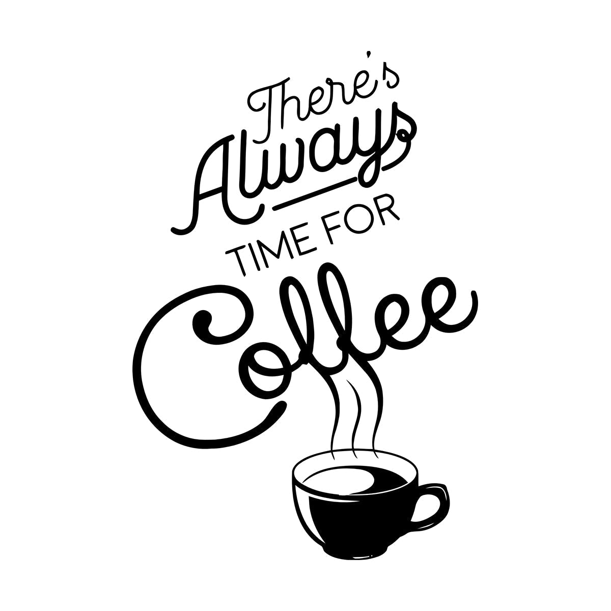 Wall Vinyl Sticker Decor Time Coffee Words Quotes Coffee Shop Multi Color Selection