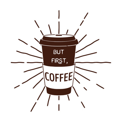 Fine Carving Stickers Words Quotes But First Coffee Restaurant Cafe Equipped With Transfer Film Kit