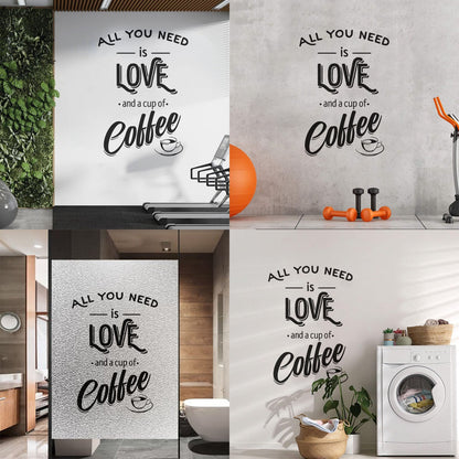 Fine Carving Decals Words Quotes All You Need Love And Coffee Art Mural Painting