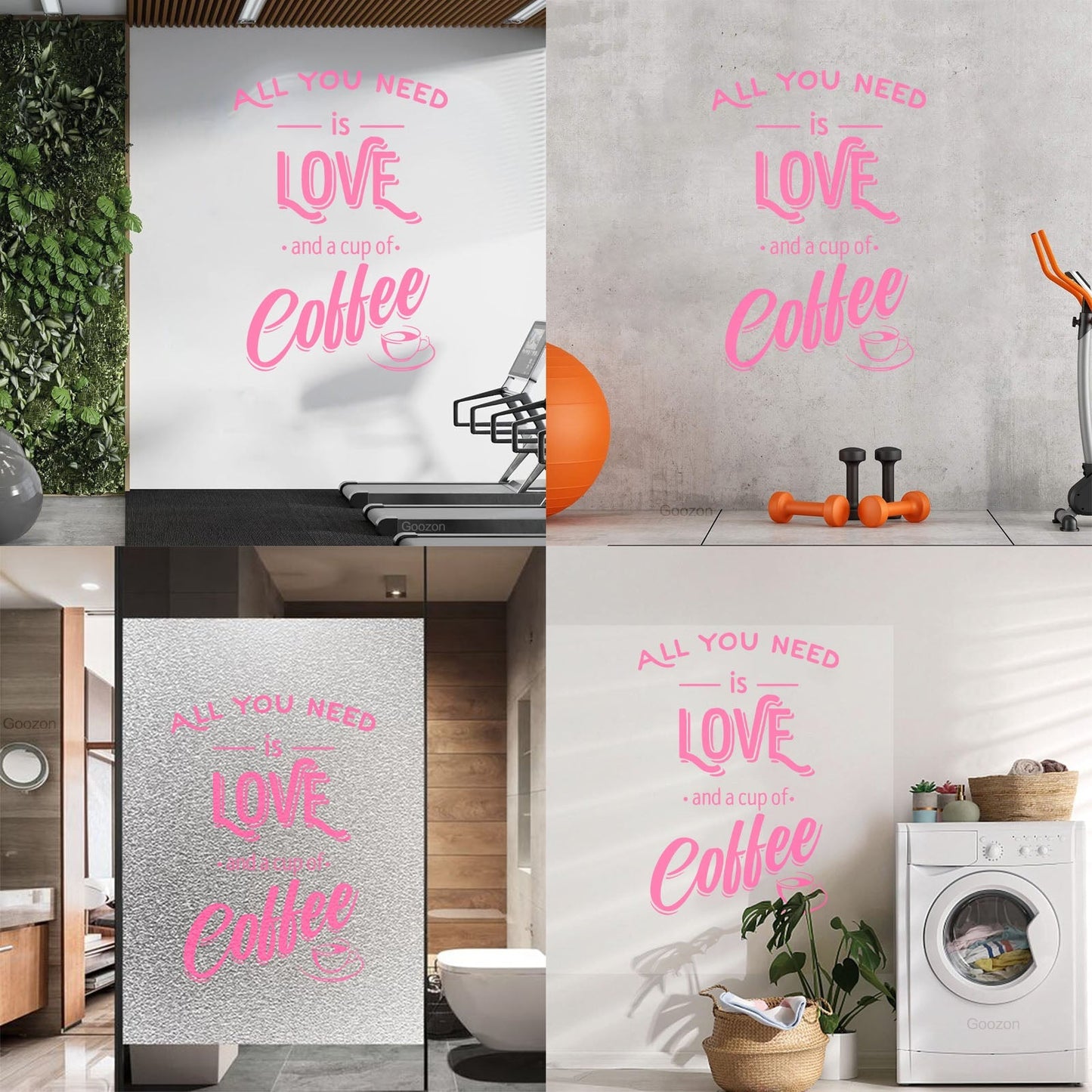 Fine Carving Decals Words Quotes All You Need Love And Coffee Art Mural Painting