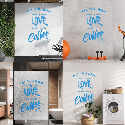 Fine Carving Decals Words Quotes All You Need Love And Coffee Art Mural Painting