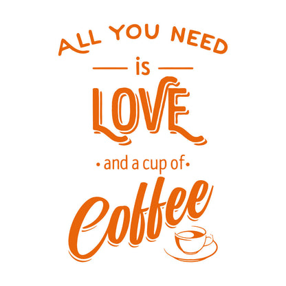 Fine Carving Decals Words Quotes All You Need Love And Coffee Art Mural Painting