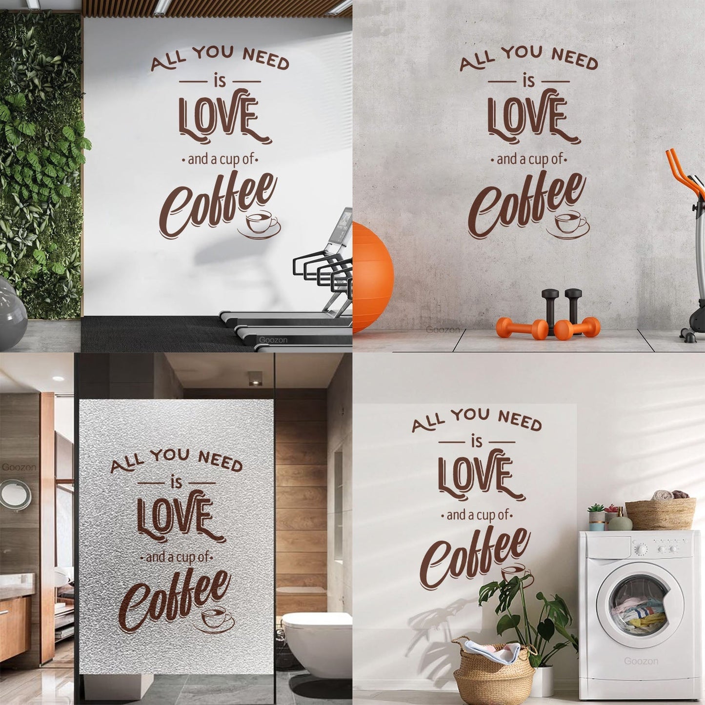 Fine Carving Decals Words Quotes All You Need Love And Coffee Art Mural Painting