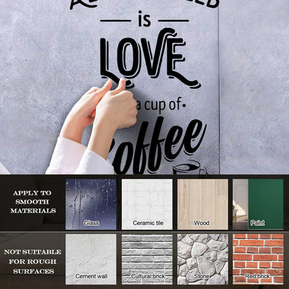 Fine Carving Decals Words Quotes All You Need Love And Coffee Art Mural Painting