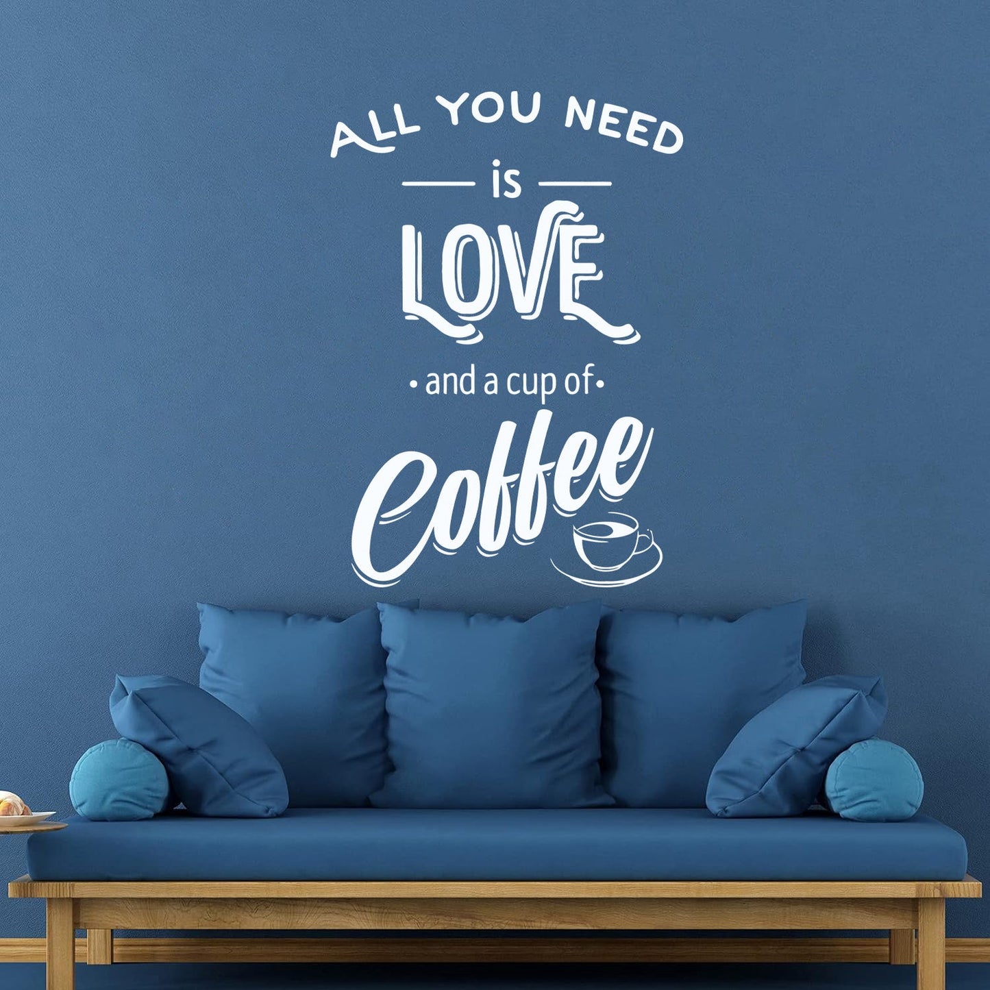 Fine Carving Decals Words Quotes All You Need Love And Coffee Art Mural Painting