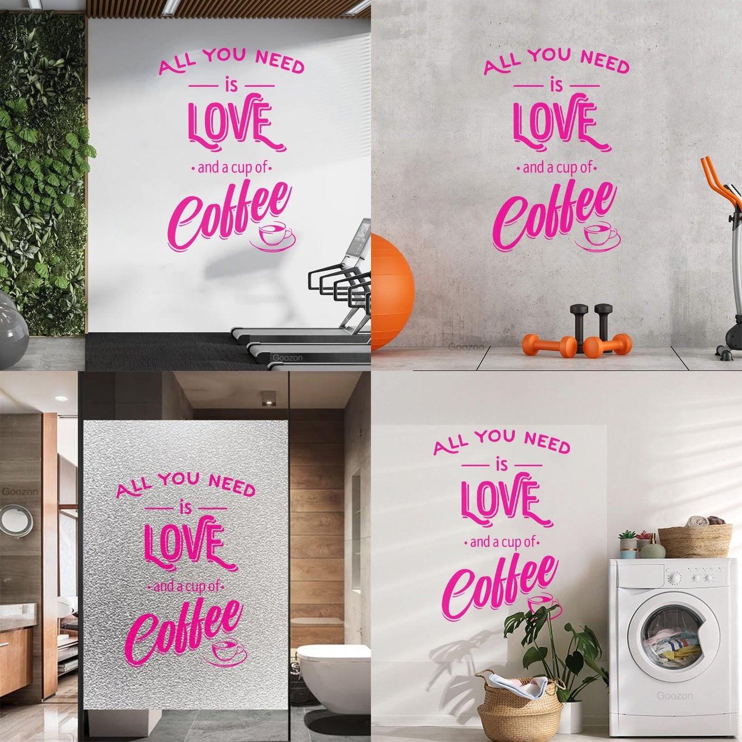 Fine Carving Decals Words Quotes All You Need Love And Coffee Art Mural Painting