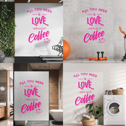 Fine Carving Decals Words Quotes All You Need Love And Coffee Art Mural Painting