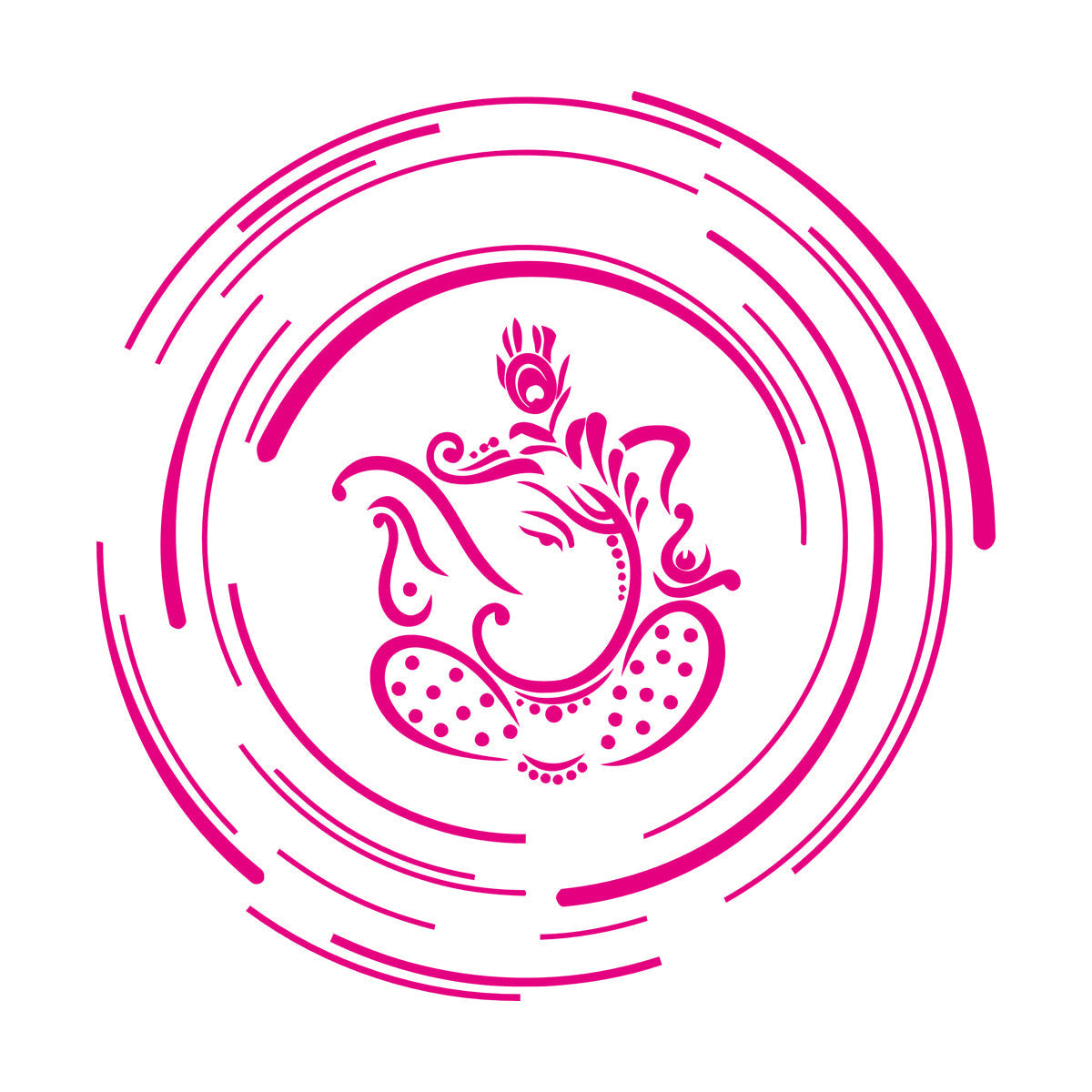 Lettering Stickers Ganesha India Elephant God Hinduism Multi Color Selection