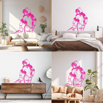 Vinyl Wall Decals Spacesuit Appeal Girl Striptease Come With Me Window Decals