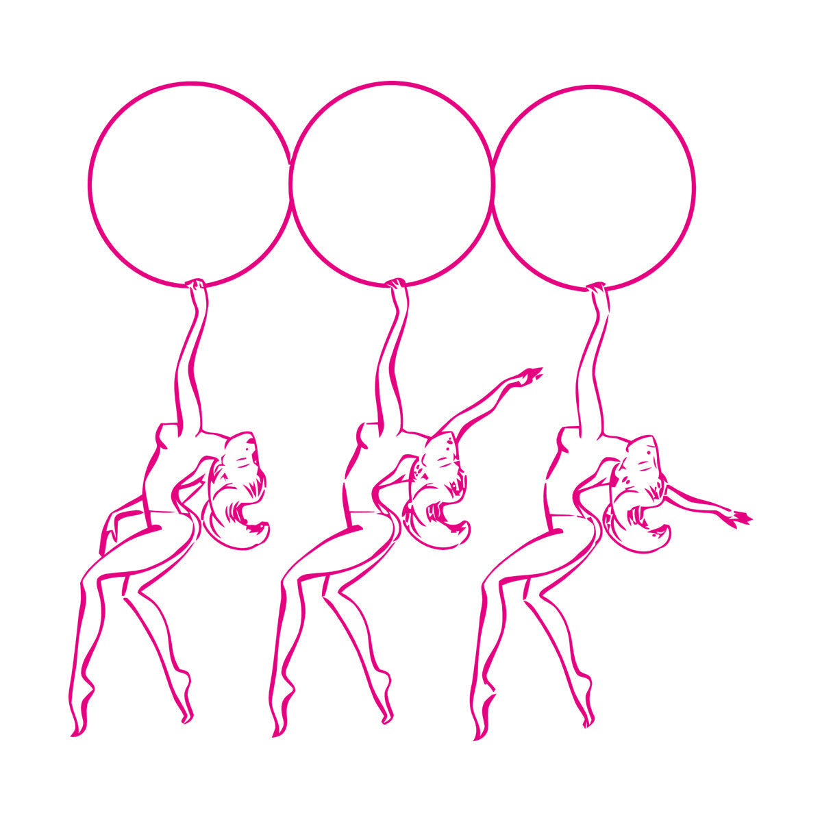 Striptease Dancing Appeal Girls Circle Vinyl Art Sticker Equipped With Transfer Film Kit