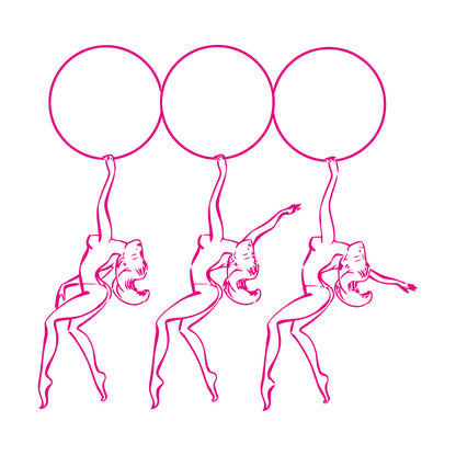 Striptease Dancing Appeal Girls Circle Vinyl Art Sticker Equipped With Transfer Film Kit