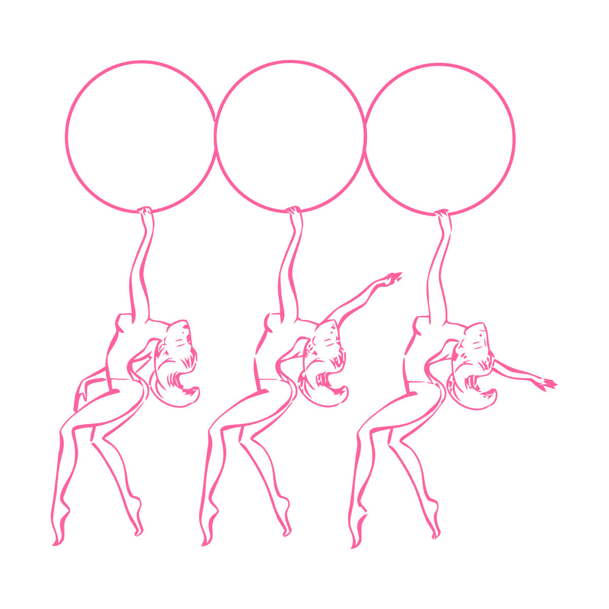 Striptease Dancing Appeal Girls Circle Vinyl Art Sticker Equipped With Transfer Film Kit