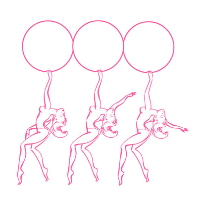 Striptease Dancing Appeal Girls Circle Vinyl Art Sticker Equipped With Transfer Film Kit
