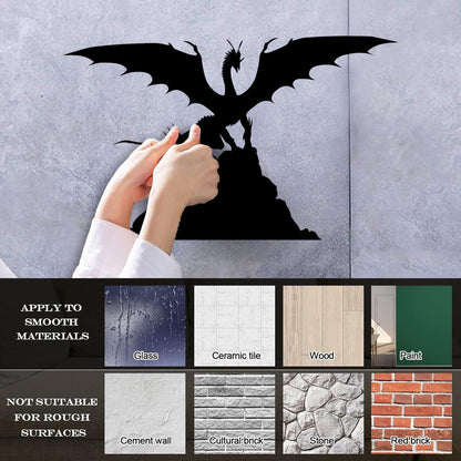 Dragon Silhouette Fantasy Kids Ation Mural And Wall Vinyl Decal Personalized Customization