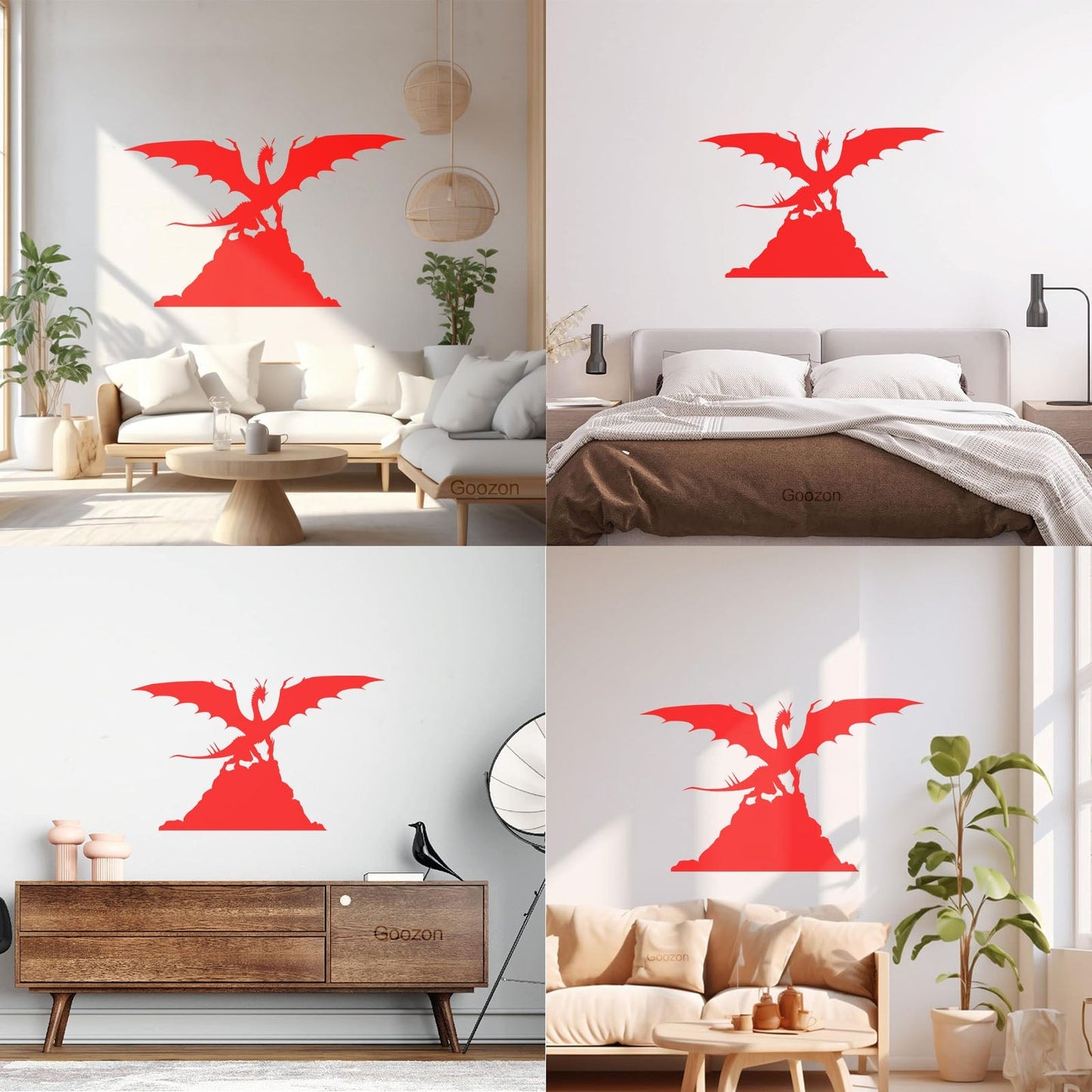 Dragon Silhouette Fantasy Kids Ation Mural And Wall Vinyl Decal Personalized Customization