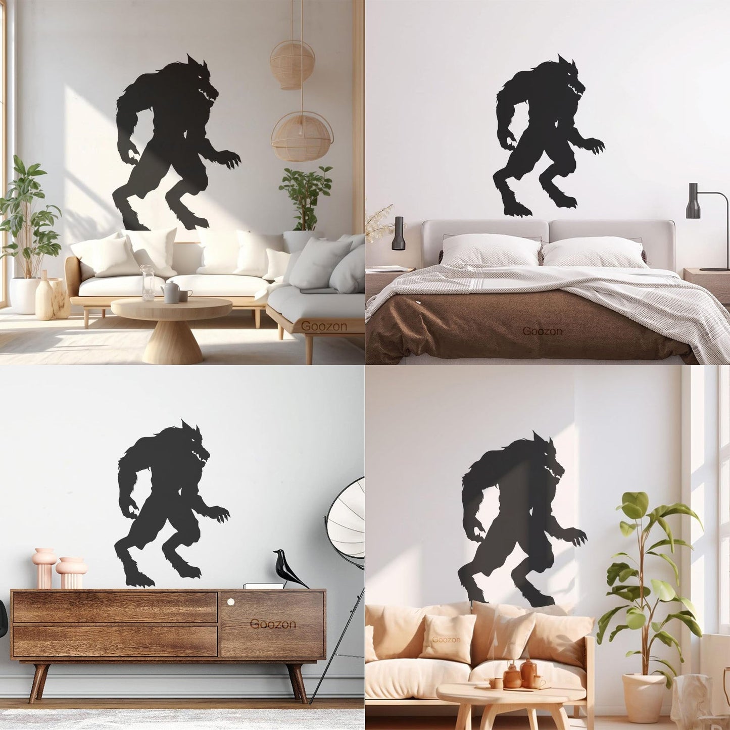Wall Stickers Paster Paper Fantasy Big Beast Werewolf Aggressive Predator Easy Installation
