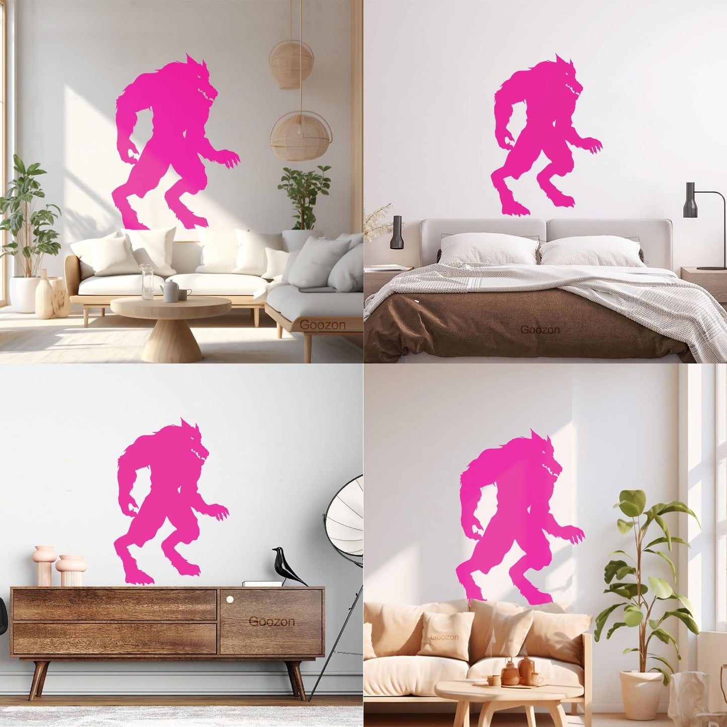Wall Stickers Paster Paper Fantasy Big Beast Werewolf Aggressive Predator Easy Installation