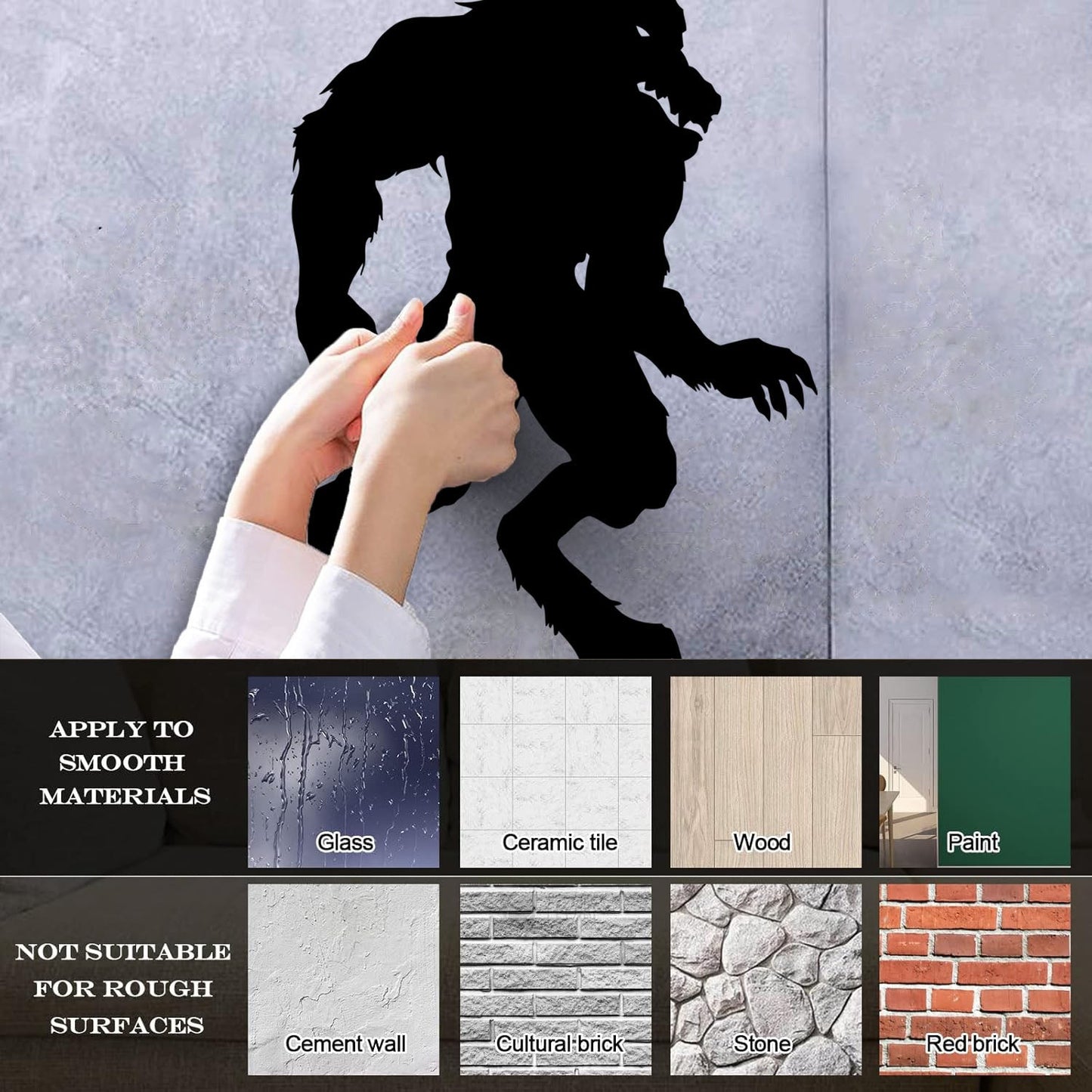 Wall Stickers Paster Paper Fantasy Big Beast Werewolf Aggressive Predator Easy Installation