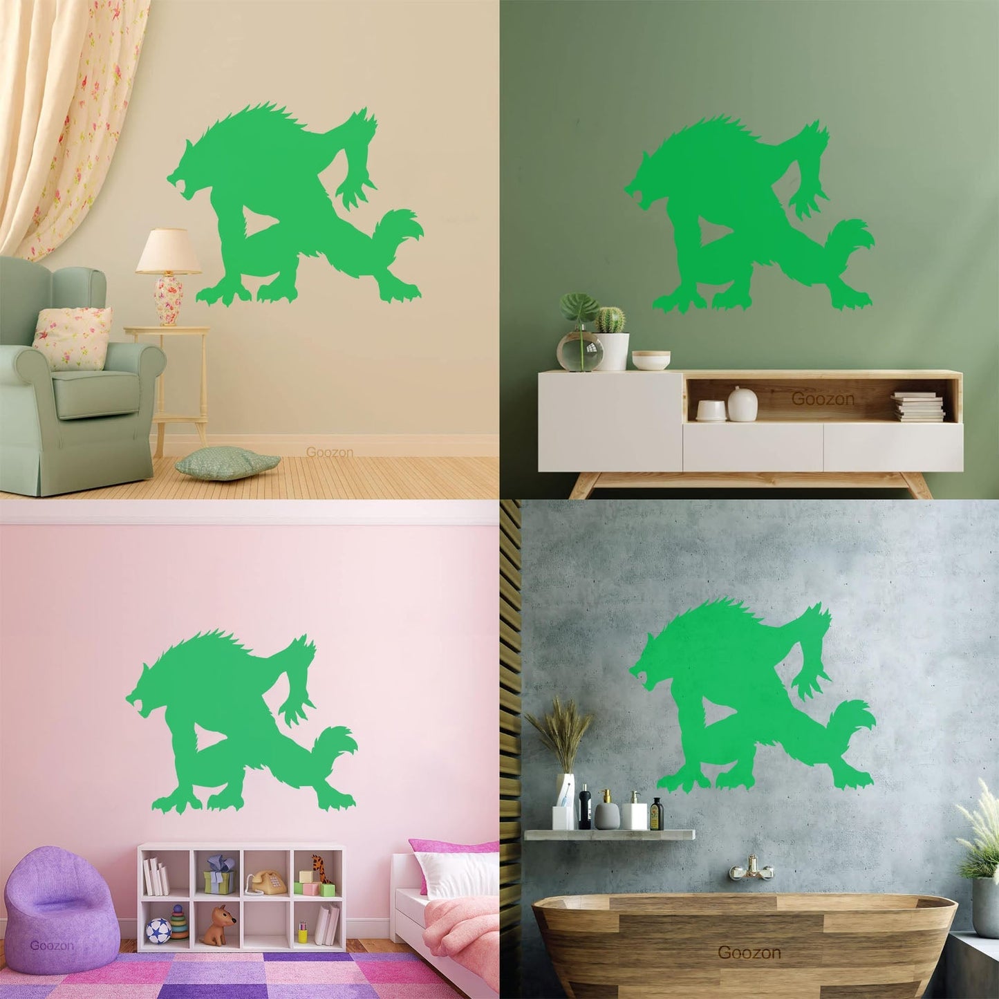Wall Stickers Paster Paper Werewolf Horror Fantasy Beast Monster Tattoo Culture