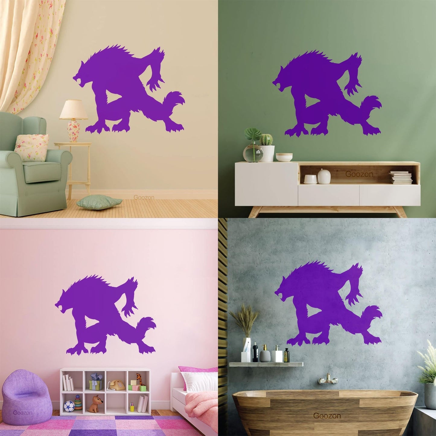 Wall Stickers Paster Paper Werewolf Horror Fantasy Beast Monster Tattoo Culture