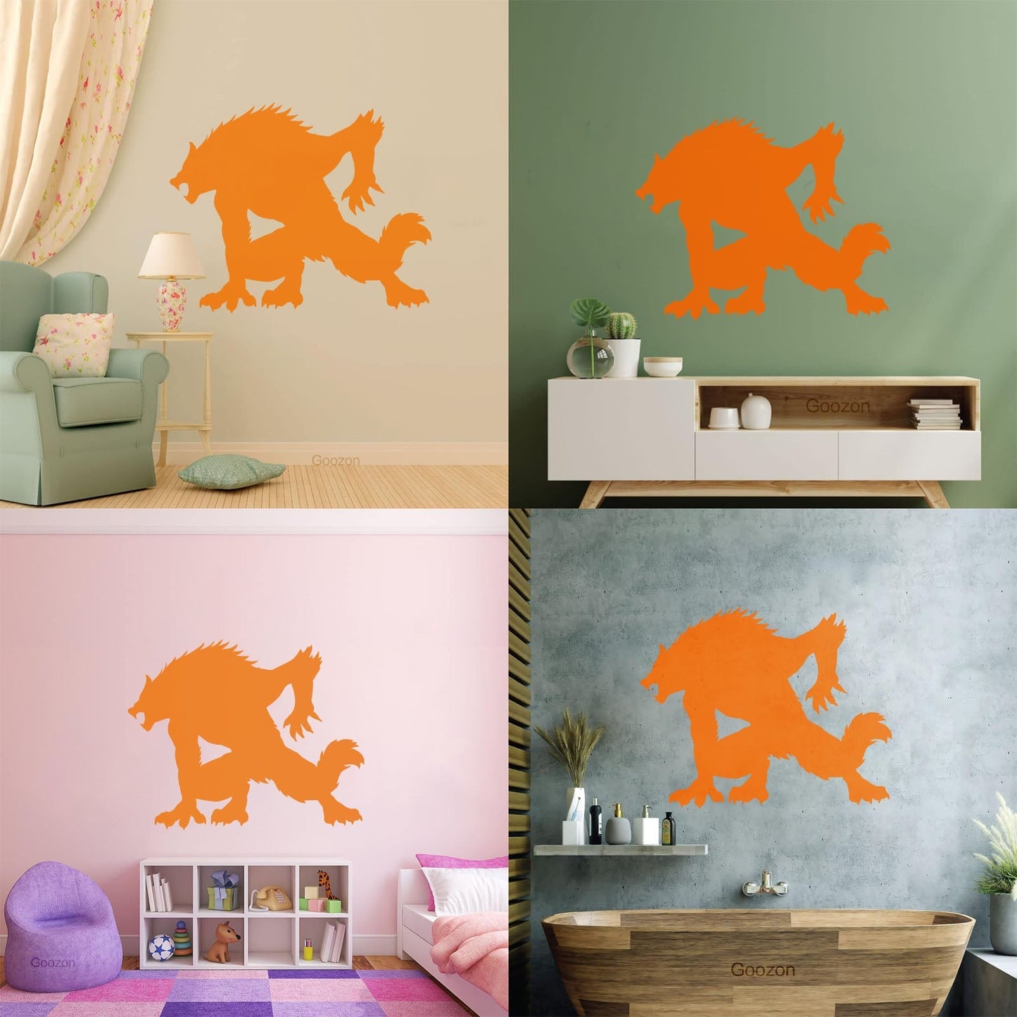 Wall Stickers Paster Paper Werewolf Horror Fantasy Beast Monster Tattoo Culture