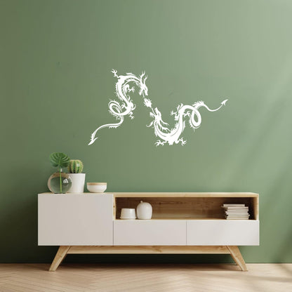Wall Decals Paster Paper Two Dragons Flying Fantasy Mythology Beast Multi Color Selection