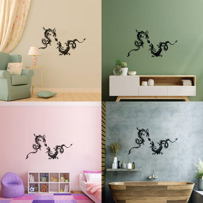 Wall Decals Paster Paper Two Dragons Flying Fantasy Mythology Beast Multi Color Selection