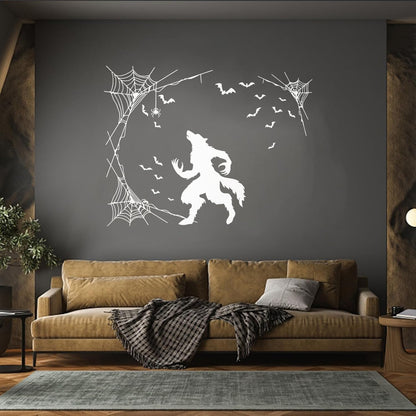 Lettering Decals Werewolf Halloween Horror Fantasy Beast Bats Glass Stickers